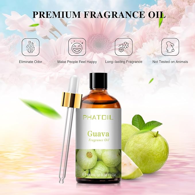 3.38FL.OZ Guava Fragrance Oils for Aromatherapy, Essential Oils for Diffusers for Home, Perfect for Diffuser, Yoga, Skin Care, DIY Candle and Soap Making - 100ml