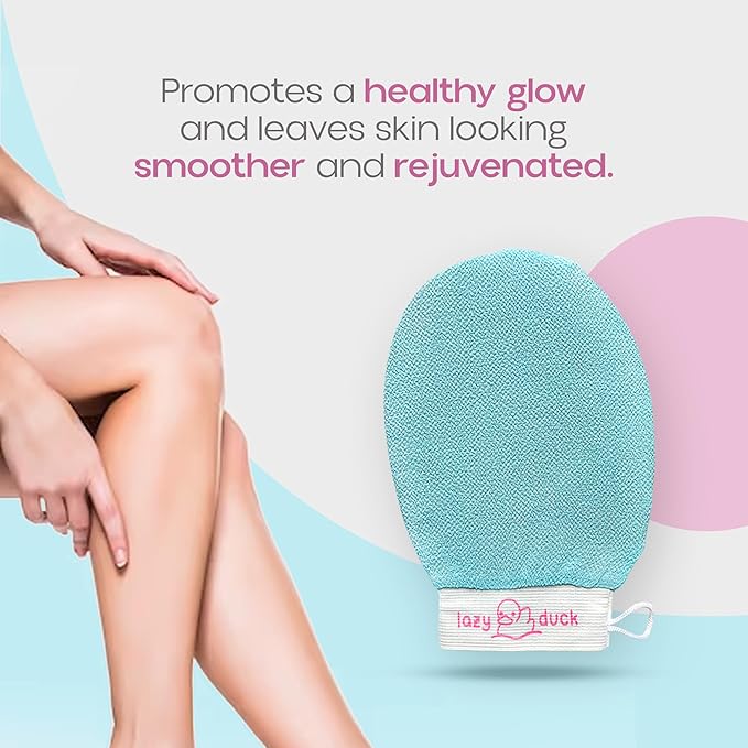 Lazy Duck Exfoliating Mitt - Deep Cleanse Dead Skin and Keratosis - Glowing Skin Spa Treatment At Home