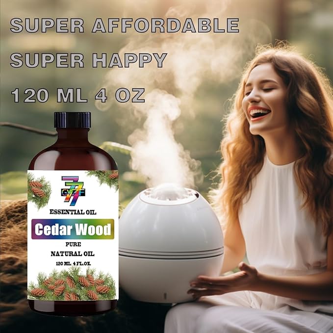 Cedarwood Essential Oil (4 oz/120 ml) - Cedar Oils Used in diffusers, humidifiers, Home Baths, Cleaning Products, Yoga, DIY Soaps and DIY Scented Candles