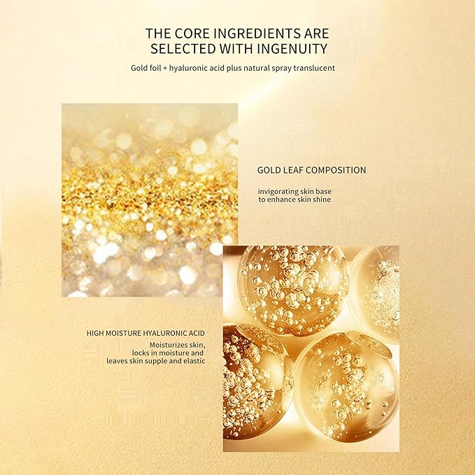 BLUE LOVE 2PC 24K Gold Foil Hyaluronic Acid Serum for Women & Men - Anti-Aging Essence for Deep Moisturization and Dark Spot Reduction - Radiant Skin Care Solution