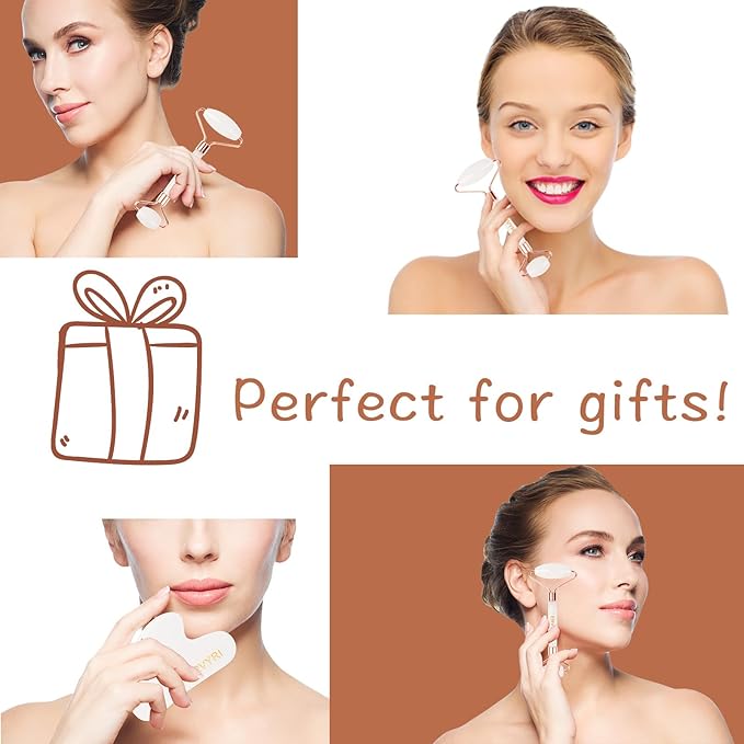 Gua Sha Facial Tool -Designed to Reduce Puffiness and Improve Wrinkles,for Eye, Neck - Natural Beauty Skin Care Tools-Green