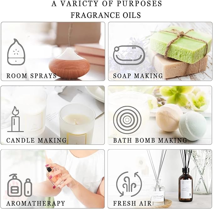 9PCS Fruity Essential Oils Gift Set, 10ml/0.33fl.oz Fragrance Oils for Soap, DIY Candle, Bath Bombs Making, Fruit Scented Oils for Diffusers for Home