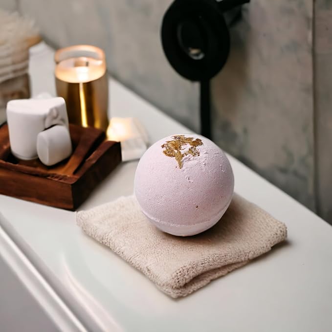 Natural Amor Rose Spa Gifts for Women,7pc Rose Scent Bath & Body Gift Set Including Soap Bar,Hand Cream, Bath Bomb