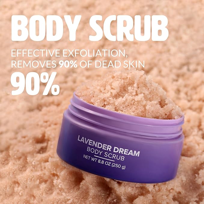 Spa Luxetique 3 Pcs Bath and Body Gift Set for Women - Bubble Bath, Body Scrub, Oil - Travel Home Spa Kit - Birthday Gifts (Lavender)