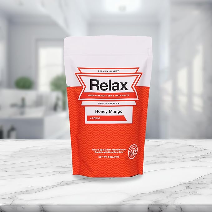 Relax Spa & Bath, Epsom & Dead Sea Salts, Aromatherapy Bath Salts for Hot Tub, Bath, or Spa, Infused with Magnesium, Mothers Day Gifts & Gifts for Mom, Honey Mango Scent
