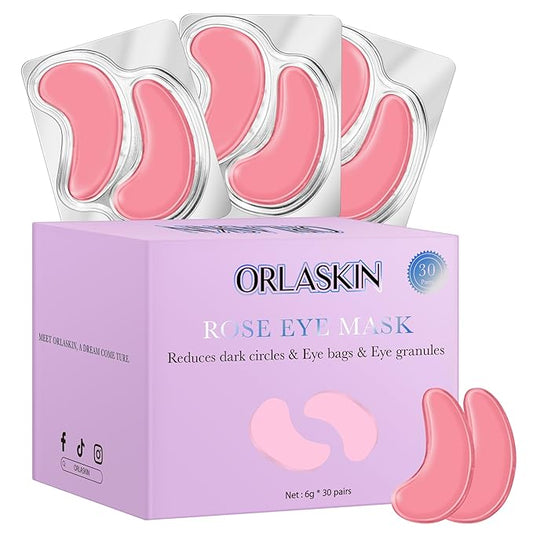Under Eye Patches,30 Pairs Eye Mask Skin care for Dark Circles, Puffy Eyes, Under eye Bags,Wrinkles,Eye Treatment Skin Care for Men & Women Gift (Rose)