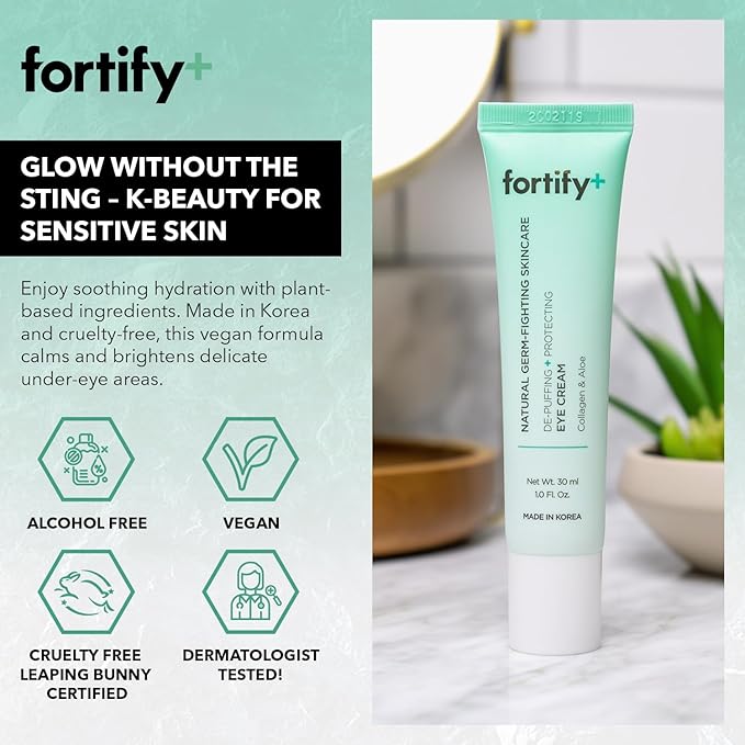 Fortify 9-in-1 Natural Skincare Eye Cream โ Anti-Aging Under Eye Cream for Dark Circles, Puffiness & Bags Under Eyes โ 30ML