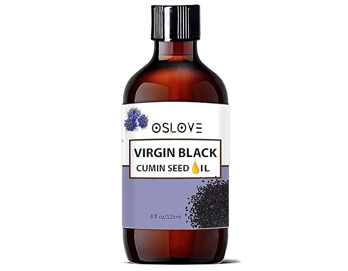100% Pure Virgin Black Cumin Seed Oil 4oz by Oslove Organics- Cold pressed and Natural. Great addition to skin and hair care products