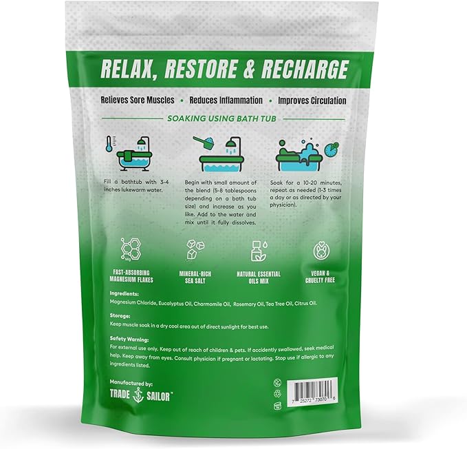 Natural Essence Cooling Aloe Muscle Soak Made with Premium and Natural Magnesium Flakes That Provides Wellness and Quality Effect Muscle Relief and Joint