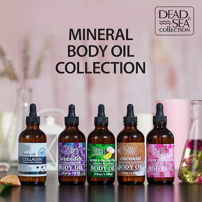 Dead Sea Collection Belly Oil for Pregnant Women - Moisturizing Body Oil with Collagen & Vitamin E - Strengthens Skin and Enhances Elasticity (4 Fl. Oz)