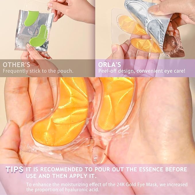 Under Eye Patches,30 Pairs Eye Mask Skin care for Dark Circles, Puffy Eyes, Under eye Bags,Wrinkles,Eye Treatment Skin Care for Men & Women Gift (24K Gold)