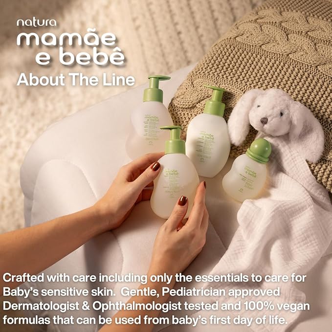 natura - Mamãe e Bebê Deluxe Gift Set - Baby Moisturizer, Cologne & Liquid Soap - 100% Vegan - Natural Origin - All Skin Types - Cruelty Free - Brazilian Beauty - Baby Essentials (3 Baby Products)