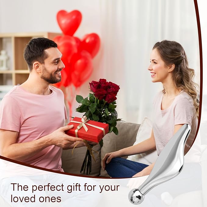 Stainless Steel Gua Sha Scraping Facial Tool, Zinc Alloy Metal Muscle Scraper Soft Scar Tissue Scraping Tool with Scroll Wheel Gua Sha Board Massage Scraper for Skin Face Neck Around Lips