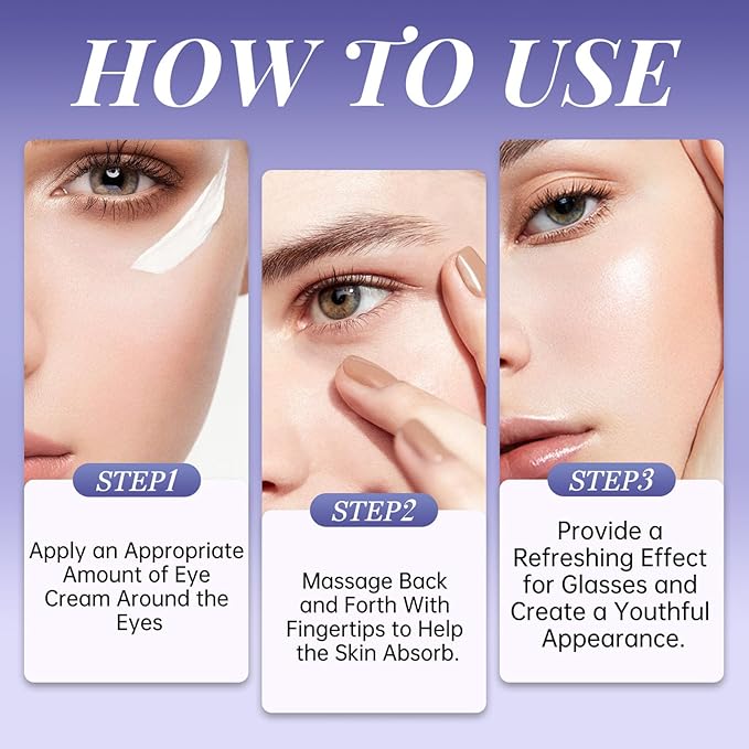 Caffeine Eye Cream for Dark Circles and Puffiness, Retinol Eye Cream for Anti-Aging & Wrinkles, Firming & Repair Under Eye Moisturizer for Hydrating Reduce Fine Lines Smoothing Skin Care 1.76 FL OZ