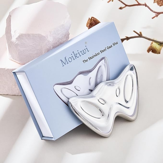 Gua Sha Cooling Facial Tool, Stainless Steel Massage Tool, Scraper Tool for Soft Tissue Physical Therapy Stuff, Guasha Beauty Tool for Body Eyes Neck