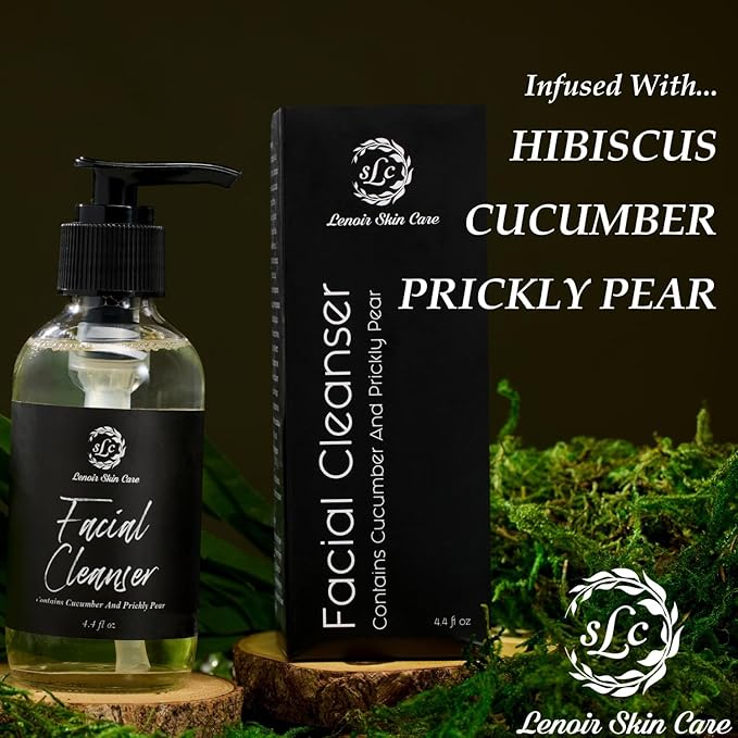 Facial Cleanser (4.4 fl.oz/130ml) | Gentle Face Wash for Women | Acne Fighting Face Cleanser | Anti-Aging Formula | Prickly Pear & Hibiscus Infused | Essential Collection