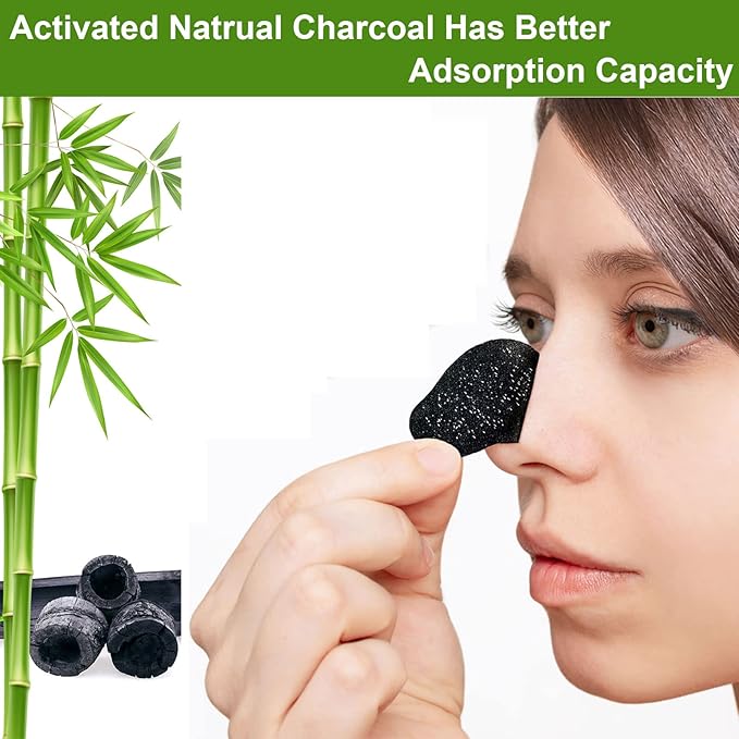 Pore Strips,Natural Charcoal Blackhead Strips for All Skin Type,Nose Strips for Blackheads,Charcoal Pore Cleansing Strips,Black Heads Strip,Nose Blackhead Remover Strip,Blackhead Remover for Face