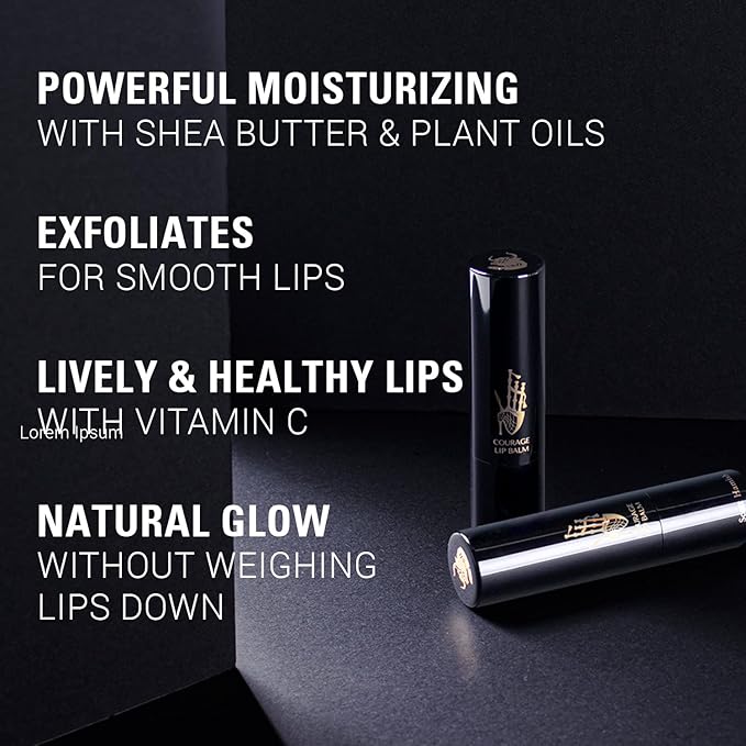 Courage Lip Balm – Hydrating Lip Balm for Men - Shea Butter & Cica to Moisturize & Soothe Dry, Chapped Lips – Anti Aging Lip Moisturizer and Improve Softness of Lips, 0.12oz.