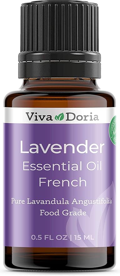 Viva Doria Lavender Essential Oil, 100% Pure, Natural Essential Oil, Undiluted, for Aromatherapy | Food Grade, 15 mL (0.5 Fluid Ounce)