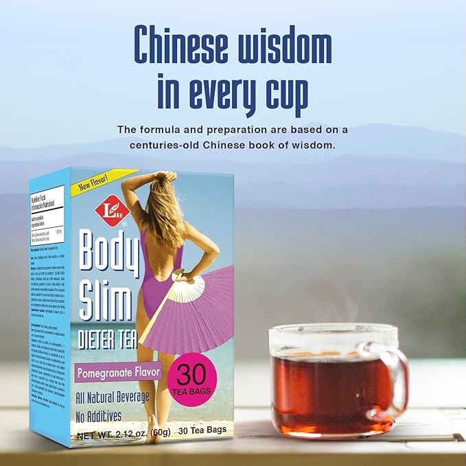 Uncle Lee's Tea Body Slim Tea Dieters Tea, Caffeine Free Chinese Herbal Tea with Senna Leaves and Natural Lemon Zest Flavor Tea Bags (6 Pack - 30 Tea Bags Per Box)