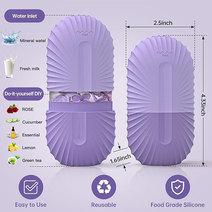 Ice Face Roller, Ice Cube Roller for Face,Facial Beauty Ice Roller Skin Care Tools,De-Puff Eye Bags, Reduce Migraine Pain(Purple)