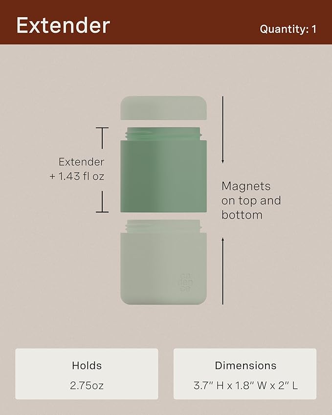 Cadence Travel Containers - Full Skincare Set - Magnetic Travel Capsules - 2 Small (0.56oz), 4 Medium Capsules (1.32oz), & Extender (1.43oz) with Multiple Labels for Better Organization - Pacific