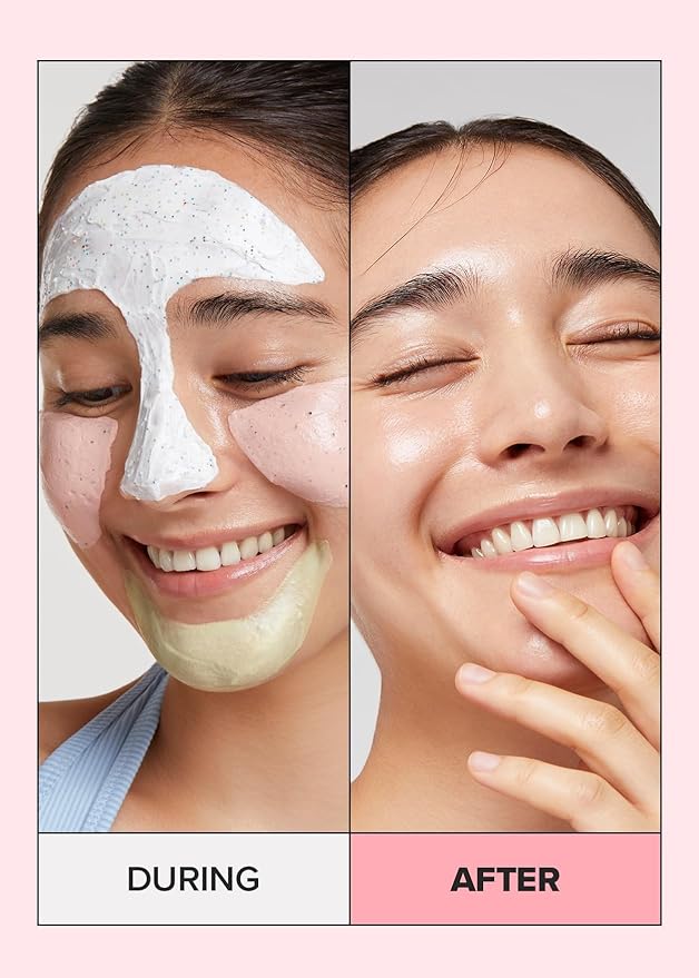 I DEW CARE Wash Off Face Mask Gift Set - Mini Scoops | Hyaluronic Acid, Korean Self Skincare, Facial Treatment, Vegan, Cruelty-Free, Paraben-Free, Exfoliating, Soothing, Mother's Day Gift