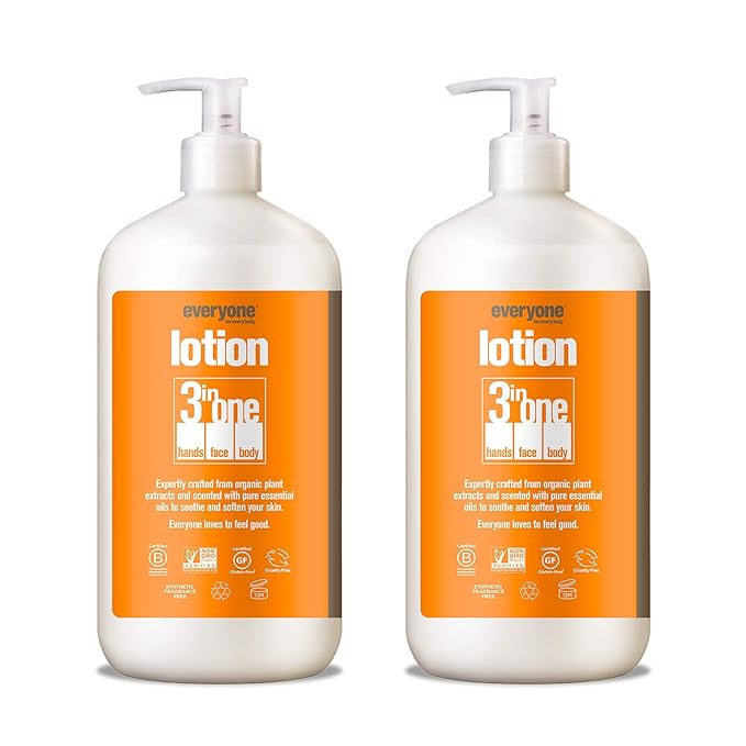 Everyone Nourishing Hand and Body Lotion, 32 Ounce (Pack of 2), Citrus and Mint, Plant-Based Lotion with Pure Essential Oils, Coconut Oil, Aloe Vera and Vitamin E