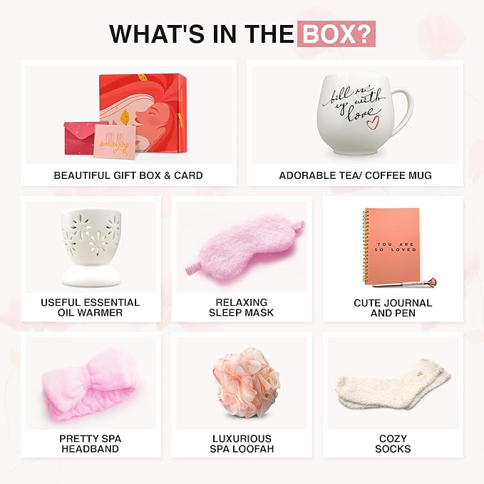 Luxury Spa Gift Box – Pampering & Relaxation Set for Birthday, Mother’s Day, Christmas – Gifts for Women, Grandma, Wife, Sister, Best Friend, or Girlfriend – Self-Care Essentials