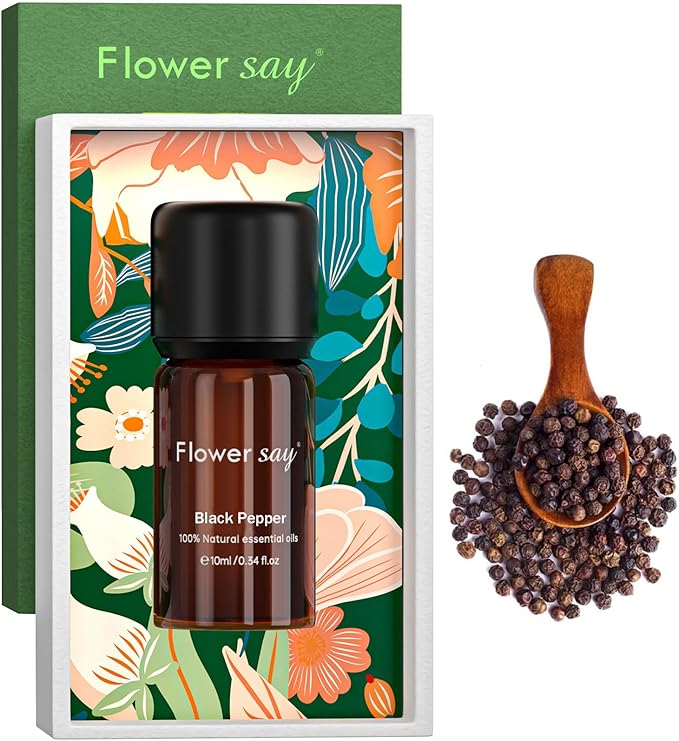 Black Pepper Essential Oil 0.34Oz - 100% Pure Natural MAX Undiluted Premium Therapeutic Grade Essential Oils for Diffuser/Skin Care/Massage/Hair/Toenails
