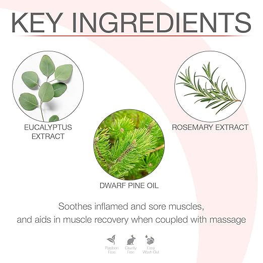 Bon Vital' Muscle Therapy Massage Creme, Professional Massage Cream with Dwarf Pine Oil & Essential Oils for Relaxation & Soreness Relief, Deep Tissue & Sports Massage Techniques, 1/2 Gallon Jar