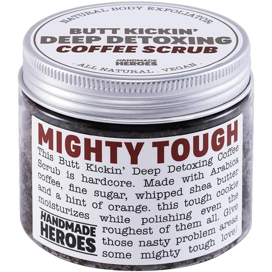 Coffee Scrub Foot & Body Exfoliator Infused with Vitamin E and Orange Peel Natural Exfoliating Sugar Body Scrub for Toning Cellulite Skin Care by Handmade Heroes