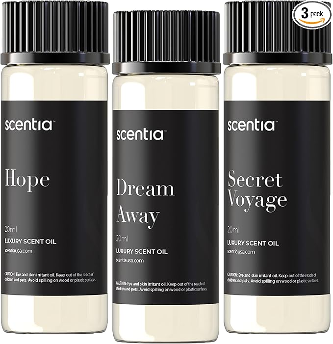 Designer Perfume Dupe Diffuser Oil 3X20ml | Inspired by Iconic Perfumes| Essential Oil Blend for Aromatherapy waterless diffusers & Humidifiers |Notes of Sandalwood, Rose, Lavender, Jasmine