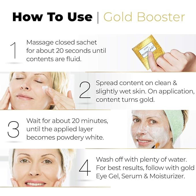 Anti-Wrinkle Tightening Anti-Aging Gold Booster - Facial Masks for Women Skin Care Enhanced with 24K Gold Particles, Deep Cleansing Face Mask Pack, Rejuvenating Beauty Gold Face Mask