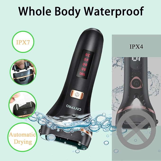 Electric Foot Callus Remover- Long Service Time, Rechargeable Electronic Foot File- Ideal Gift, Professional Pedicure Tools, Waterproof Foot Scrubber, Pedicure Kit Feet Care for Dead Skin (Black)