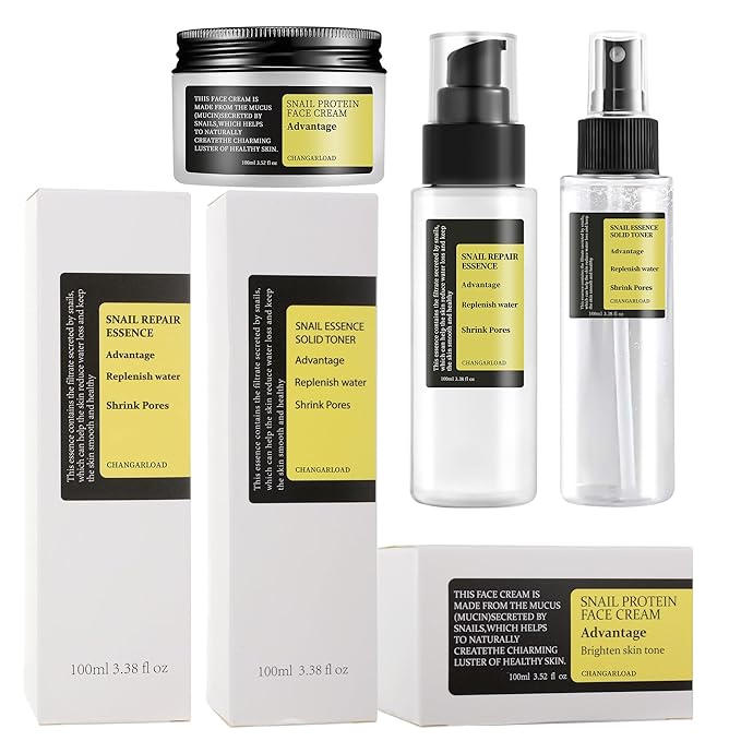 Advanced Snail 96% Mucin Power Essence Set – Korean Skincare Set for Women, Includes Snail Mucin Serum,Hydrating Toner & Face Cream, Moisturizing & Skin Renewal, 3PCS Travel Size Toiletries
