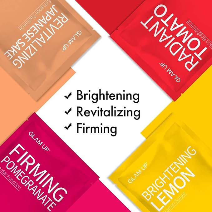 GLAM UP Premium Facial Sheet Mask 12 Combo (Pack of 12) | Clean Face Masks Skincare, Hydrating Face Masks, Moisturizing, Soothing, Beauty Mask For All Skin Type Variety Beauty Mask Set