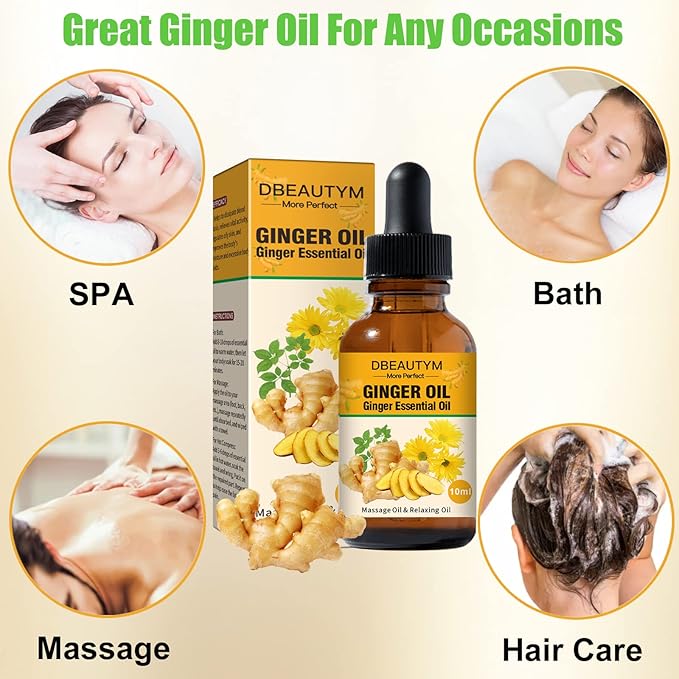 12 Pack Ginger Oil Lymphatic Drainage Massage Oil, Vitamin E Oil For Skin, Belly Lymphatic Drainage Ginger Oil -Arnica Ginger Oil for Lymphatic Drainage,Warming Sore Muscle Massage Oil Plant Aroma Oil