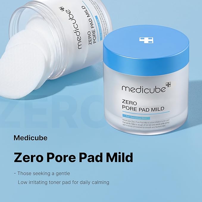 Medicube Zero Pore Pads Mild 2.0 (70 Pads) - Gentle Calming Toner Pads for Exfoliation, Minimizing Pores, and Blackhead Removal with PHA - Ideal for All Skin Types - Korean Skin Care