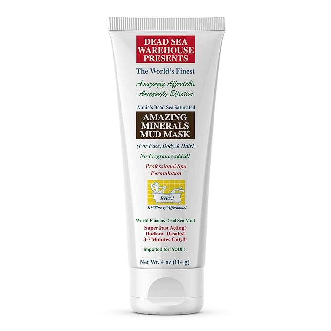 Dead Sea Warehouse – Amazing Minerals Mud Mask – 4 OZ – Dead Sea Mud Cleansing Mask – Mineral Rich – Helps Exfoliate, Purify, & Nourish Skin