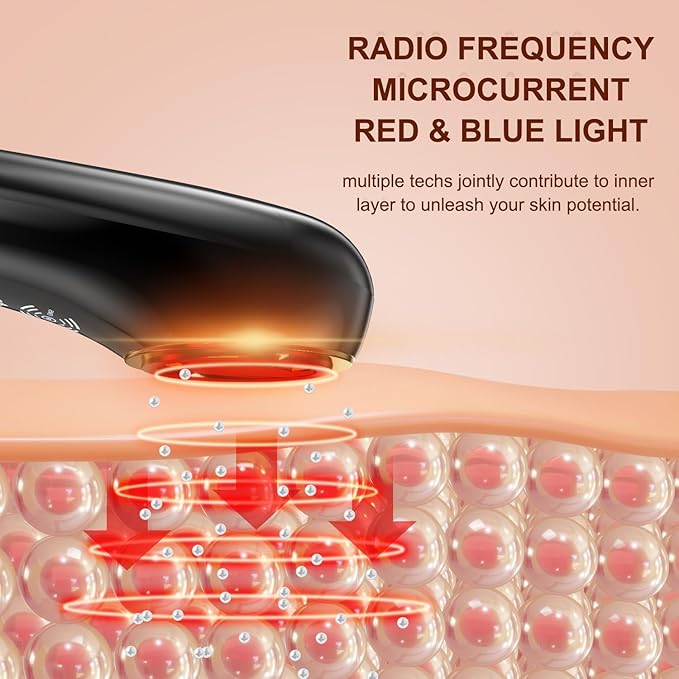 Face Skin Tightening Device - Radio Frequency Facial Firming Machine Microcurrent Lifting Massager Anti-Aging Removing Wrinkles Puffiness Skin Care Toning for Face Neck Eyes, Beauty Products, FM-BMJ03