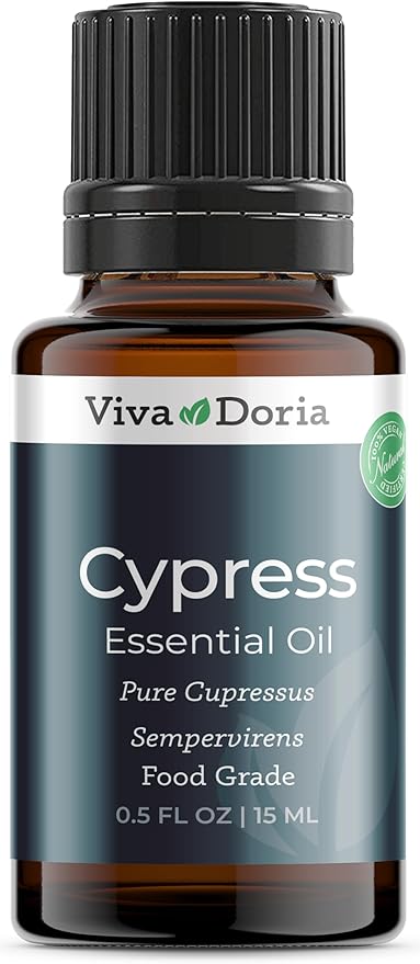 Viva Doria Cypress Essential Oil, 100% Pure, Natural Essential Oil, Undiluted, for Aromatherapy | Food Grade, 15 mL (0.5 Fluid Ounce)