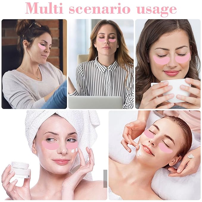 Under Eye Patches Silicone - 2 Pcs Reusable Eye Patches, Plump Fine Lines & Wrinkles with Metal eye Cream Applicator, Tin Case