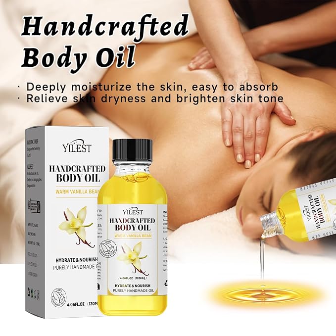 Vanilla Body Oil& Rejuvenation Nail Growth Oil for Dry Skin & Growth And Strength Rejuvenation ,Hydrating & Nourishing Moisturizer Nail Growth Oil Rejuvenation,Body Care Set for Women and Men
