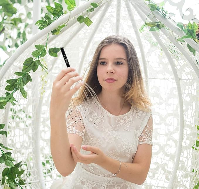 USAGA 36 Fingers Head Massager Scalp Massager Head Scratcher for Scalp Body Relaxing (Black)