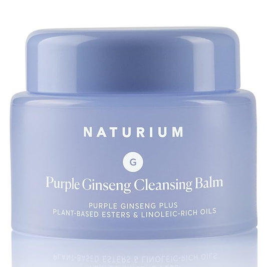Naturium Purple Ginseng Cleansing Balm Plus Plant-Based Esters & Linoleic-Rich Oils, Smoothing Face Wash, 3.0 oz