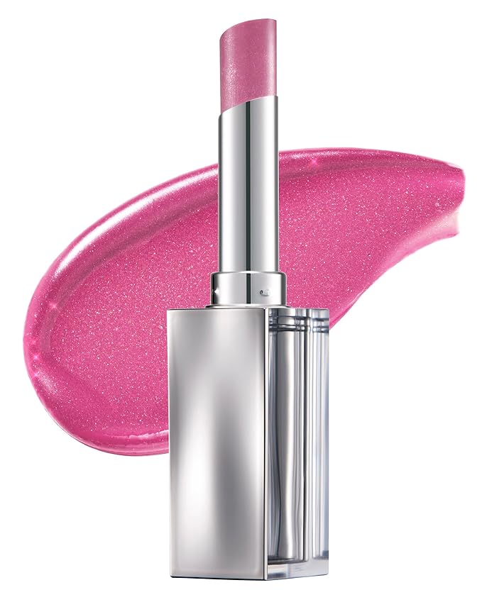 Glint Glow Lip Balm (Lilac Fantasia, 0.1oz) - Moisturizing Stain Lipstick with Shine for Natural Lips, Tinted Treatment. Luxurious Korean Skin Care Makeup. Chapped, Dry, Cracked
