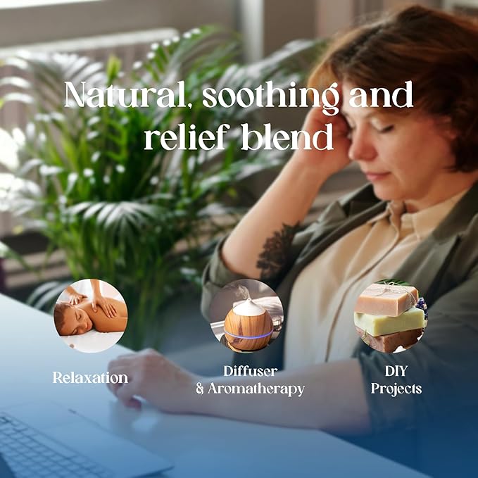 White Naturals Headache Relief Essential Oil Blend – Soothing Aromatherapy Oil for Tension & Headache Relief, 100% Pure & Natural Essential Oils for Calm & Relaxation, 1oz