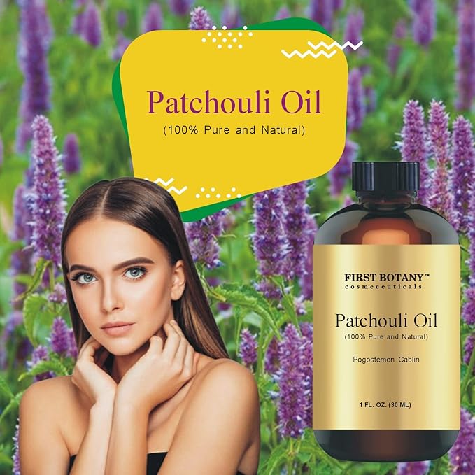 First Botany, 100% Pure Patchouli Essential Oil - Premium Patchouli Oil for Aromatherapy, Massage, Topical & Household Uses - 1 fl oz (Patchouli)