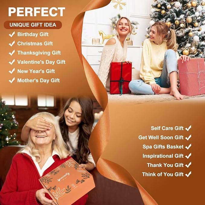 Mother’s Day Gifts Baskets for Women Mom Her Wife Girlfriend,Birthday Gifts for Women Teacher Friend w/Cozy Blanket Rose Relaxing Spa Gifts Set,Self Care Get Well Gifts for Her Valentines Mothers Day